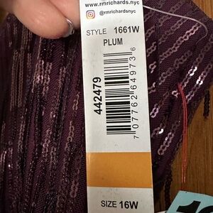 RM Richard’s NWT Plum Sequin Dress - Size 16W